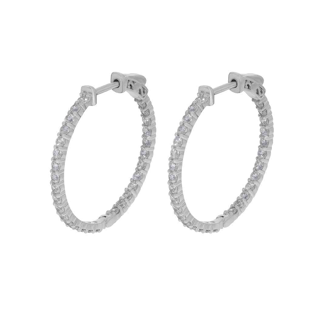 Huggie Hoop Inside Outside Diamond Earrings ER36A150MM26